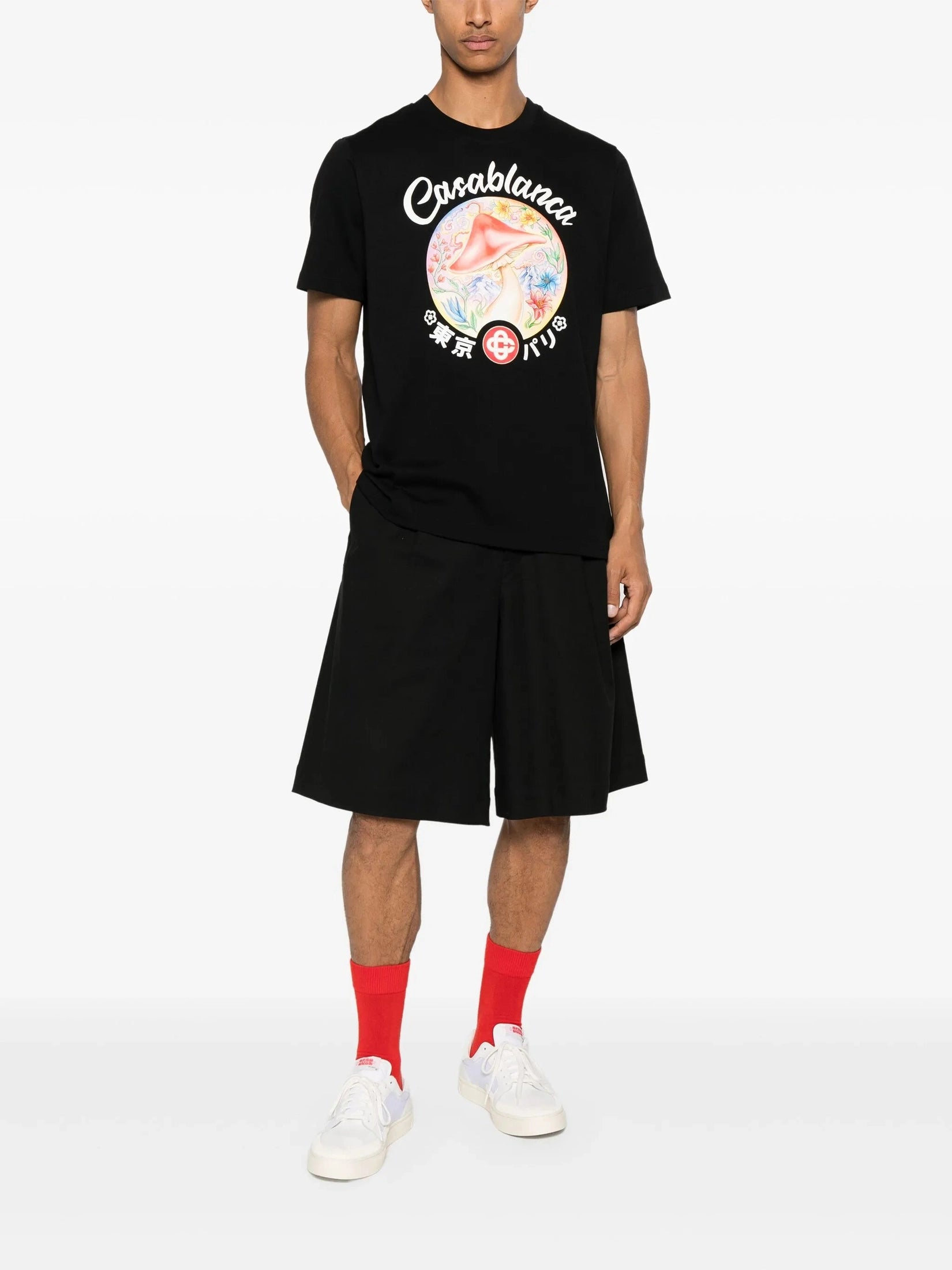 Mushroom emblem short sleeve t-shirt