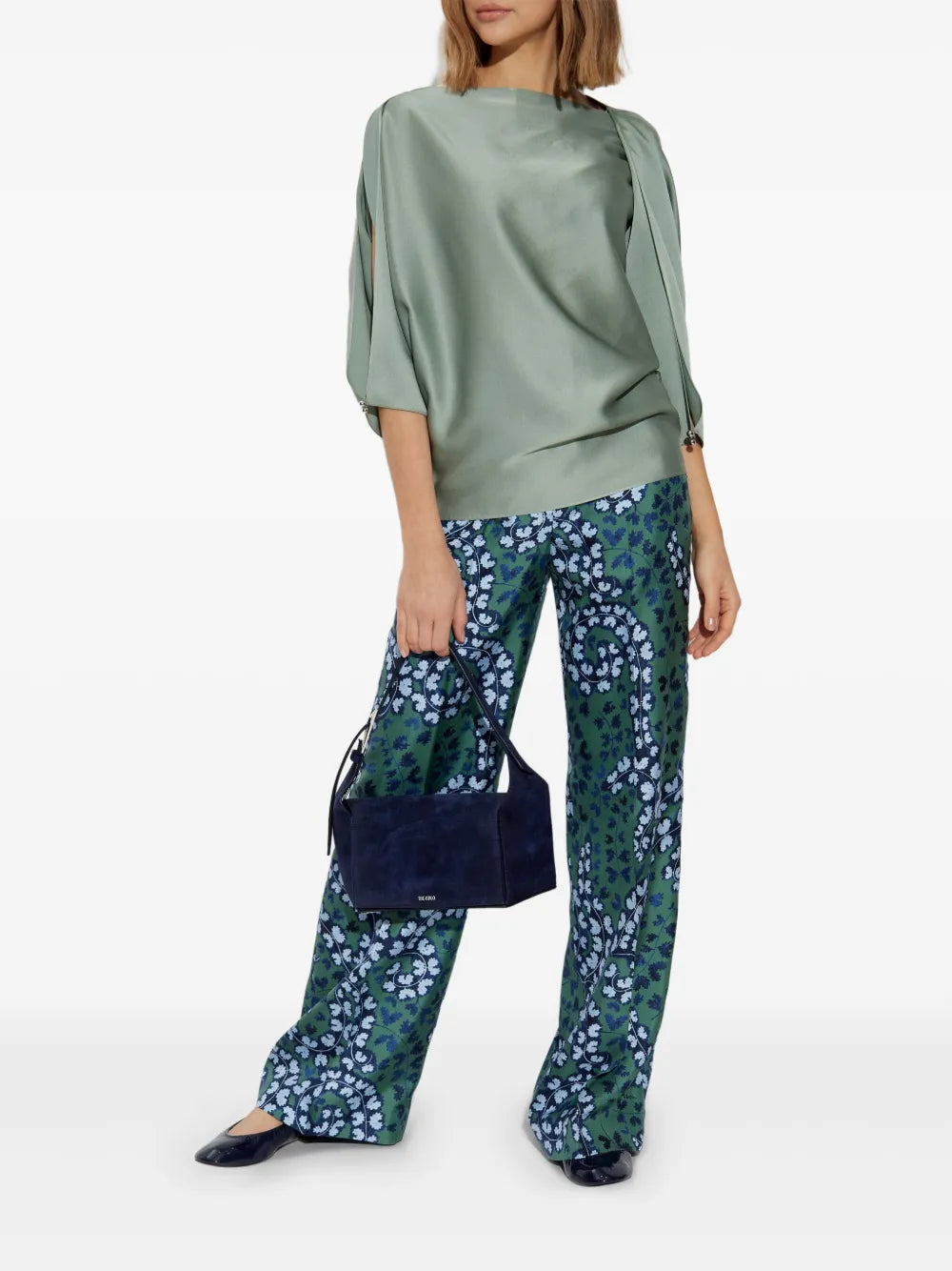 RATEAU PRINT WIDE-LEG TROUSERS