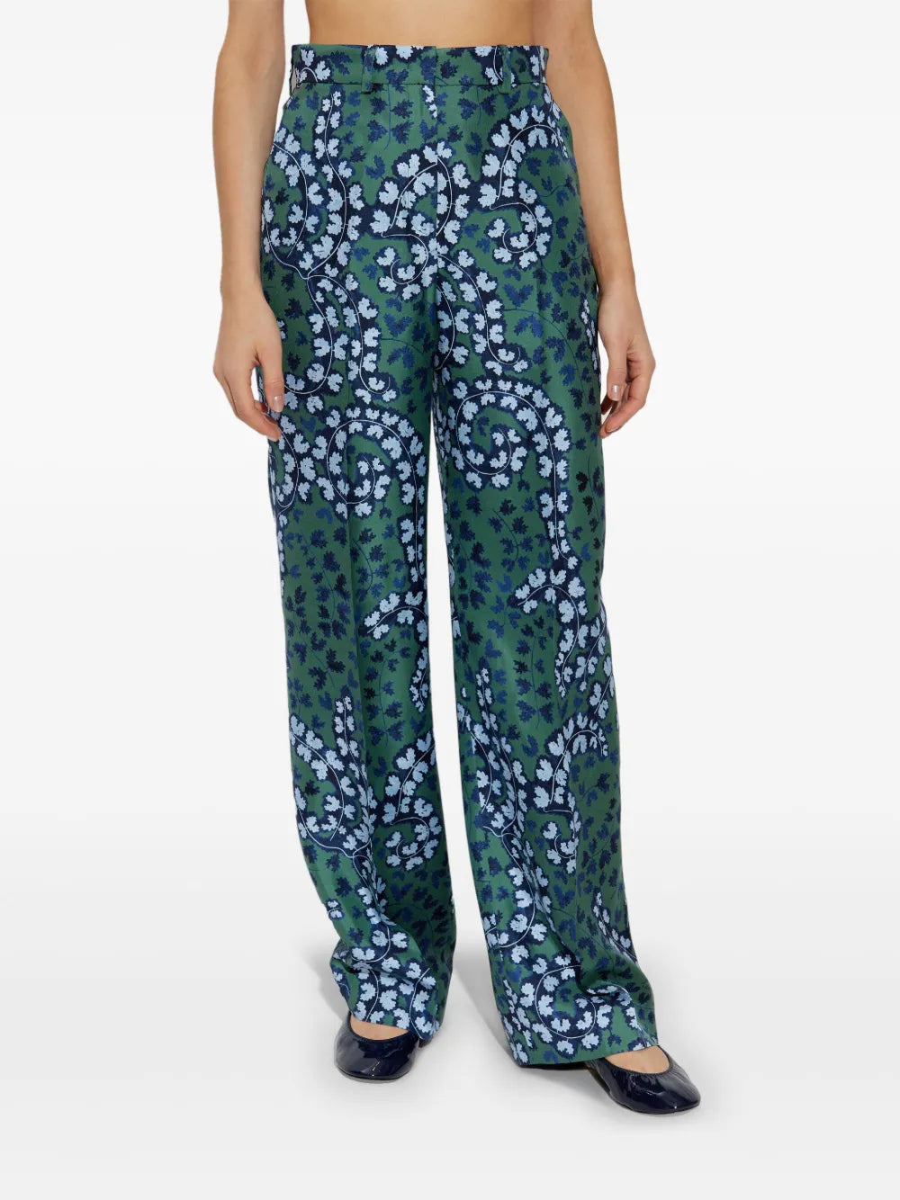 RATEAU PRINT WIDE-LEG TROUSERS
