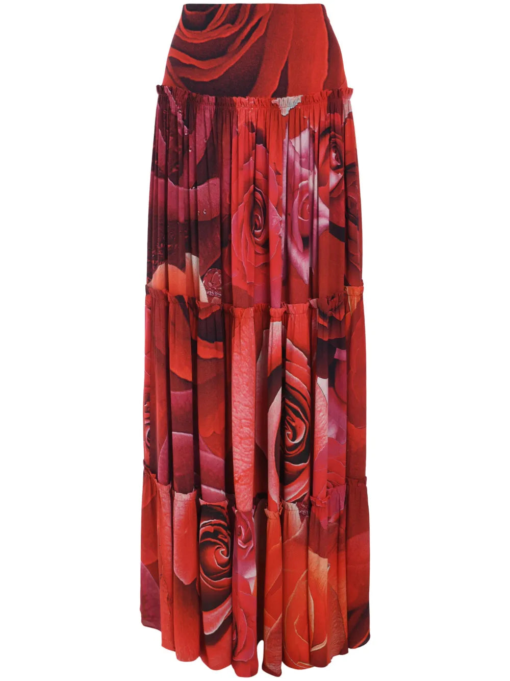 Rose-Print Maxi Skirt