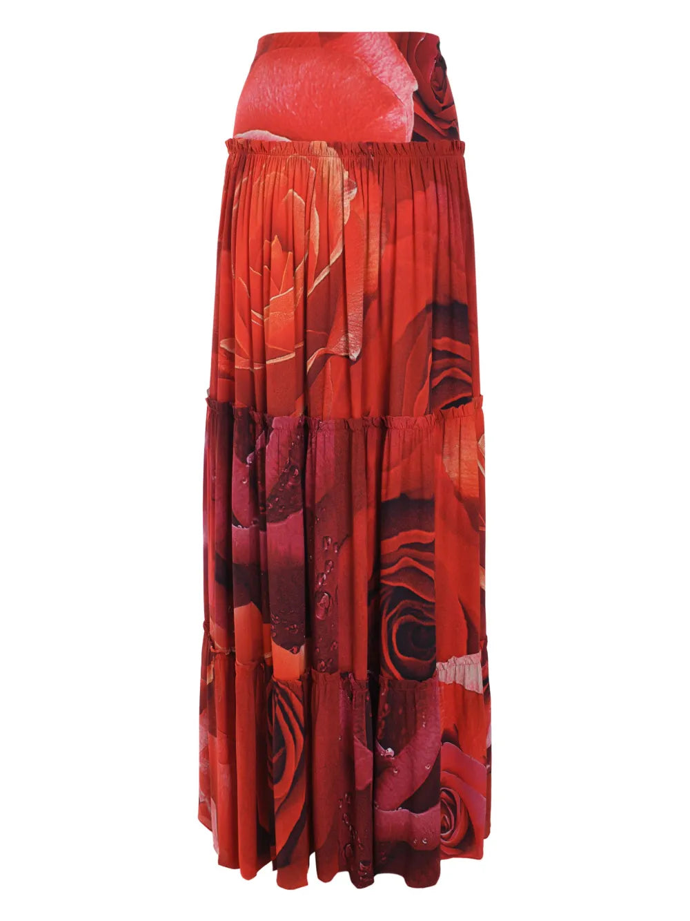 Rose-Print Maxi Skirt