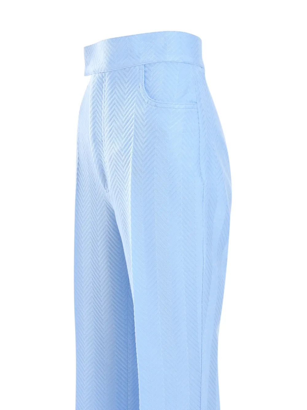 Classic trousers in cotton and zigzag viscose with cropped hem