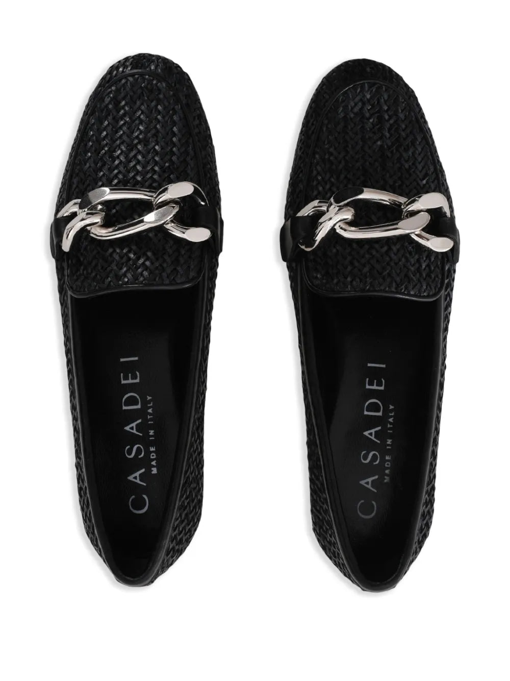 Chain-link detail loafers