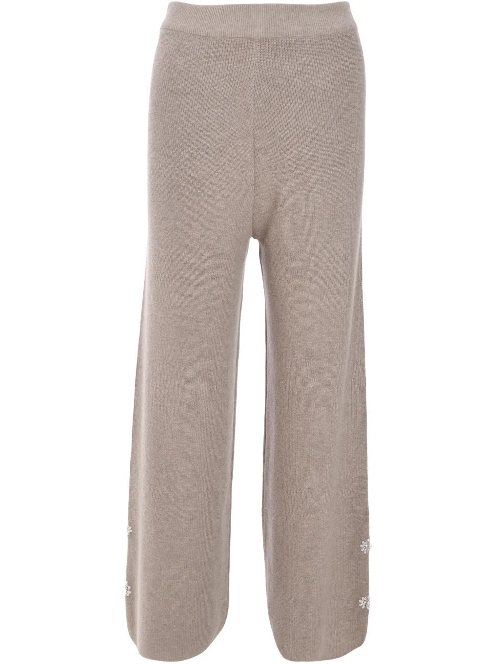 EMBELLISHED STRAIGHT LEG PANT IN TAUPE