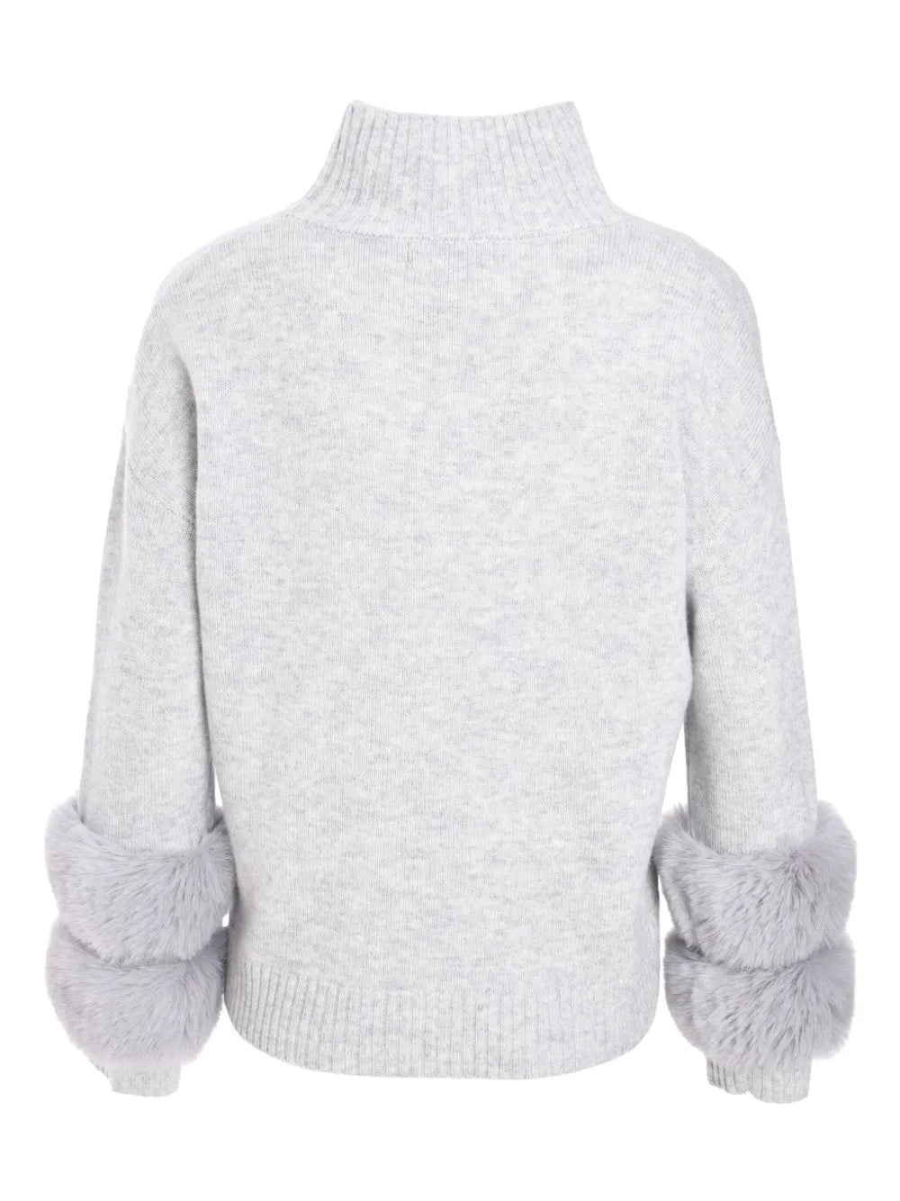 faux fur-cuffs sweater