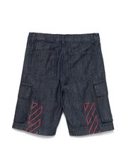 BOOKISH DIAG DENIM CARGOSHORT DARK BLUE