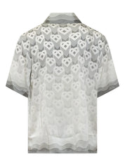 GRADIENT HEART MONOGRAM SILK SHIRT