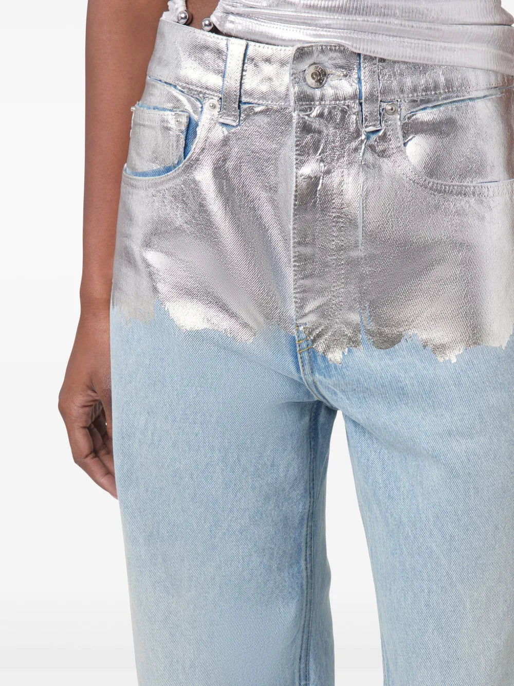 Rabanne metallic detailing jeans