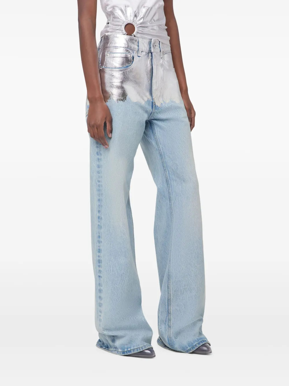 Rabanne metallic detailing jeans