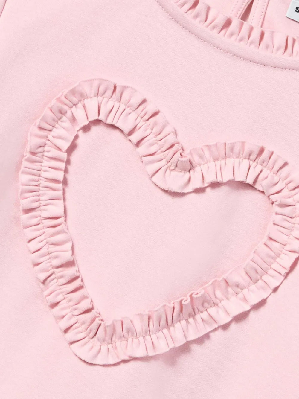 PINK JERSEY RUFFLE HEART TOP