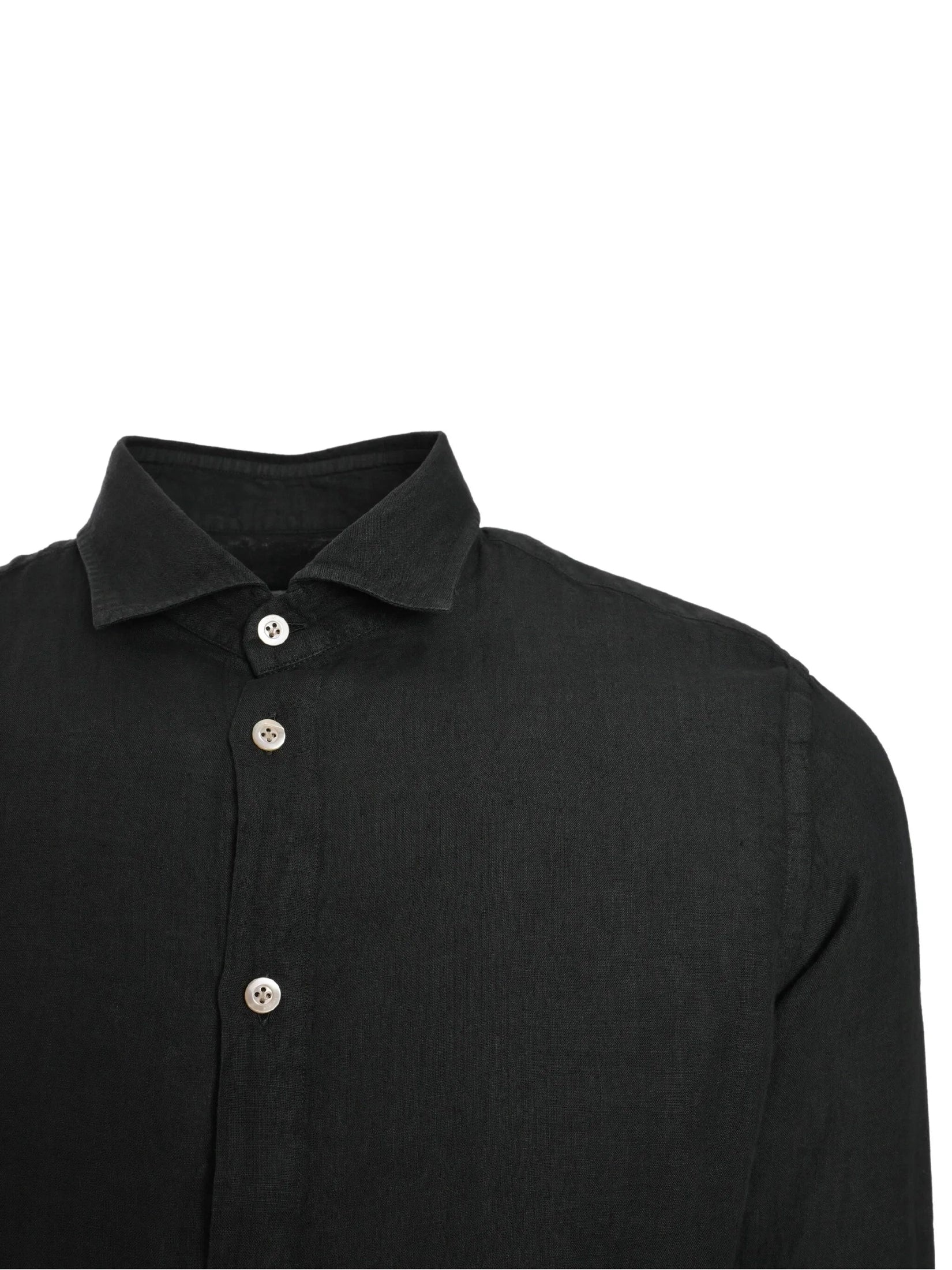 Black linen shirt