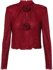 RED RHINESTONE FISHNET TOP