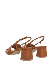 Katarina 45 Brown Linen Sandals