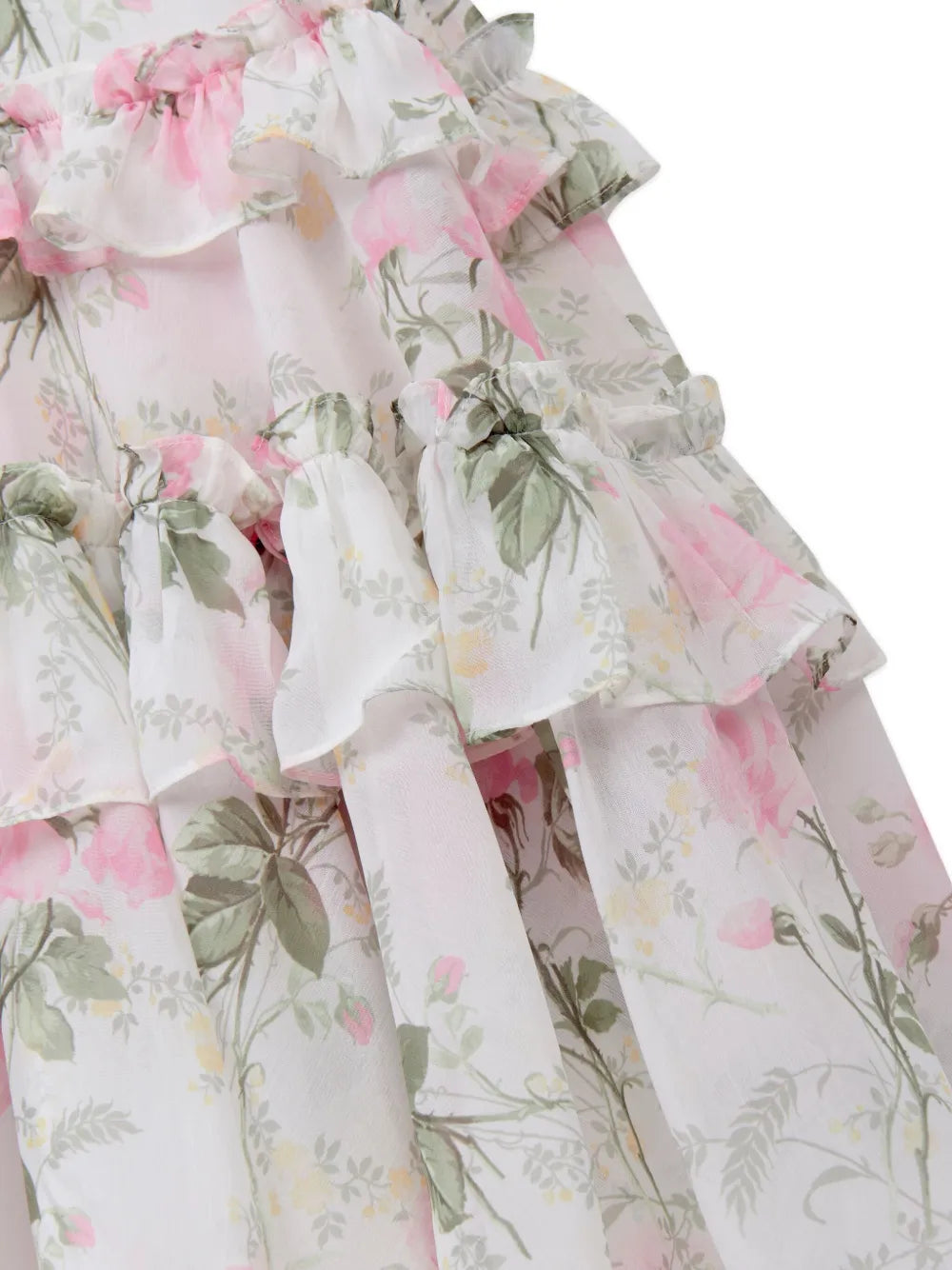 Rose chiffon tiered cape kids dress