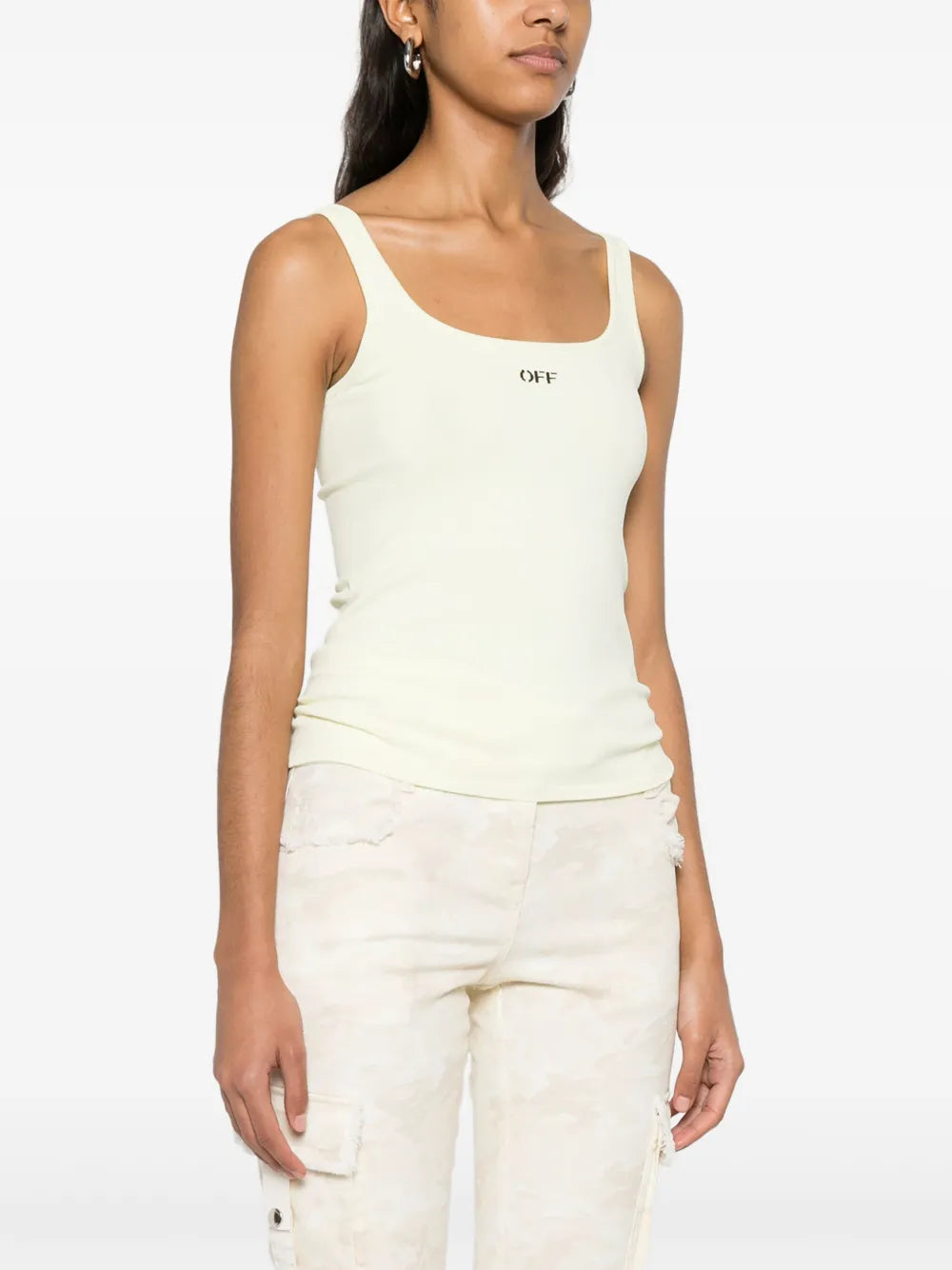 OFF STAMP SLICK TANK TOP LIME CREAM MOLE