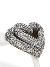 Double heart rubber thong white flip flops (5mm)