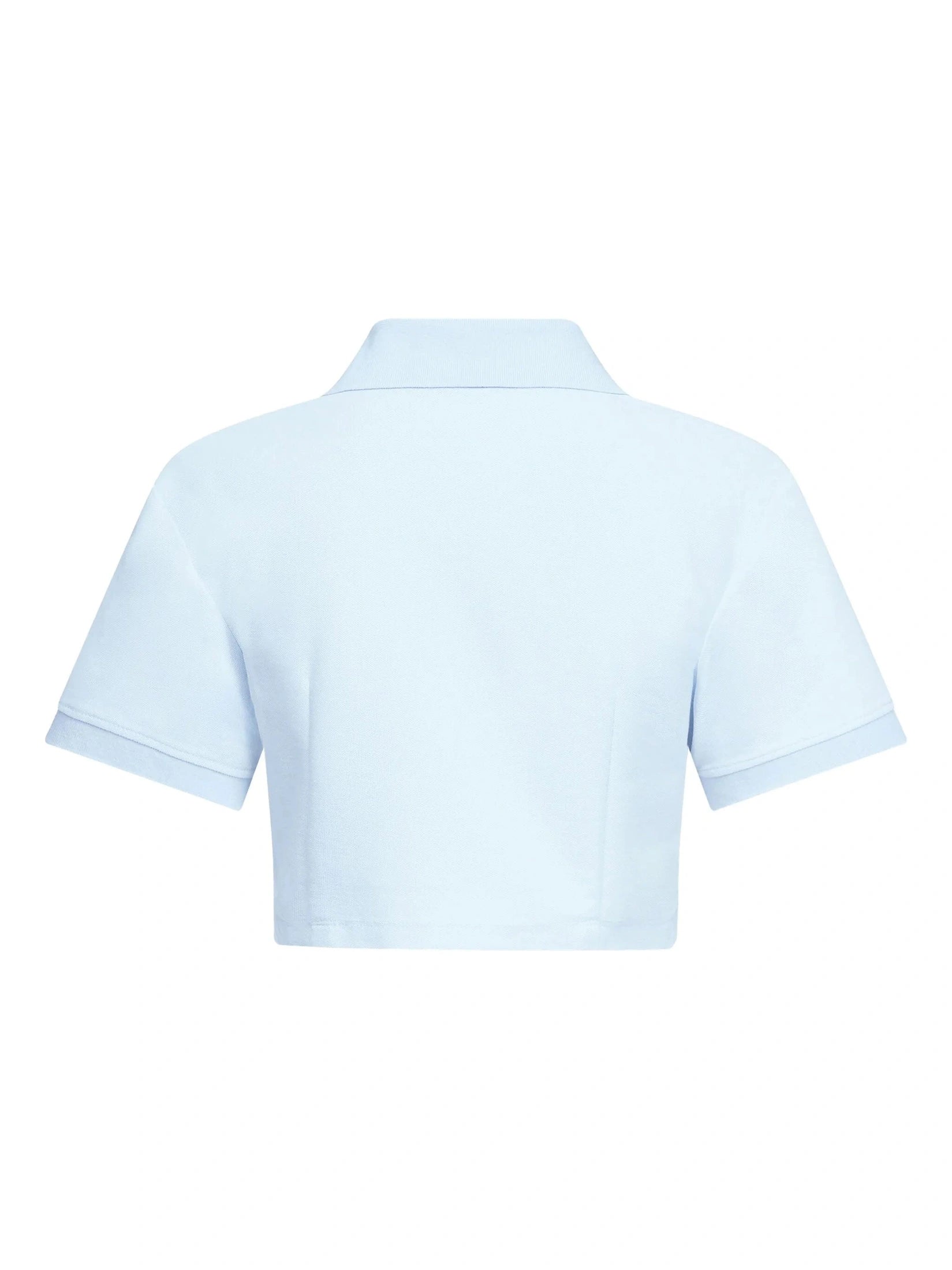 Crystal heart cutout cropped polo