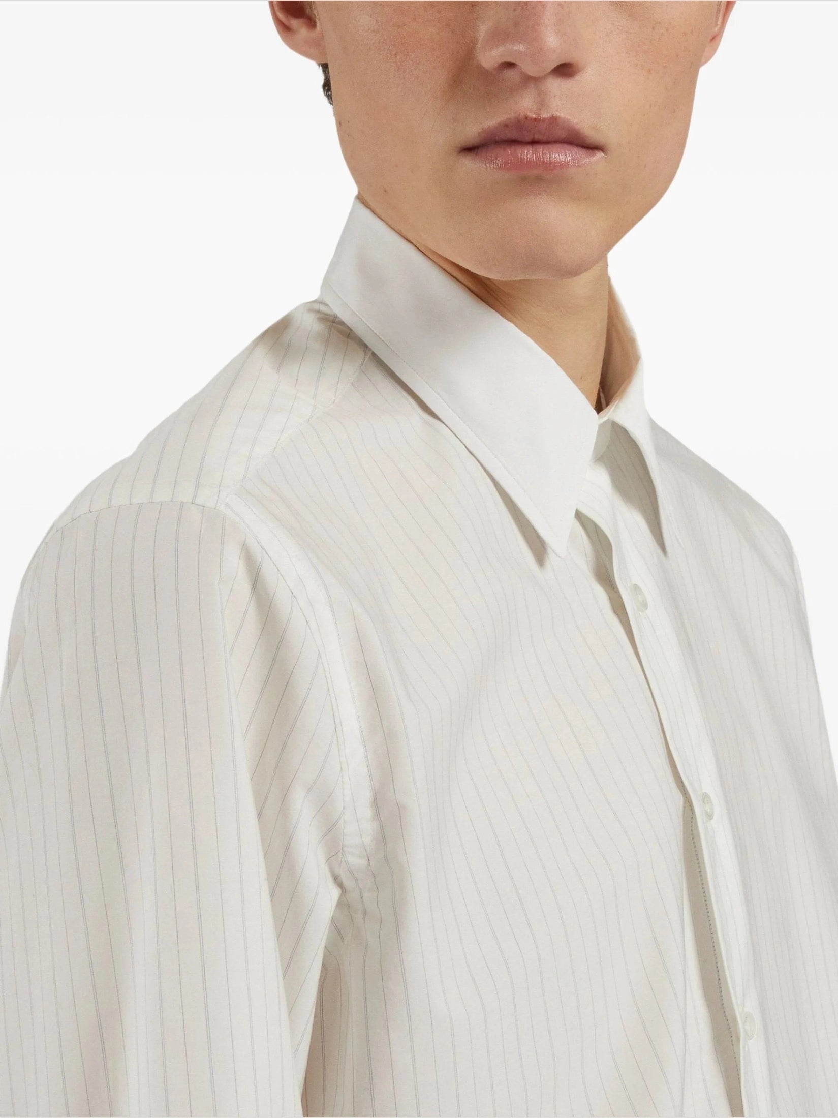Striped button-up shirt