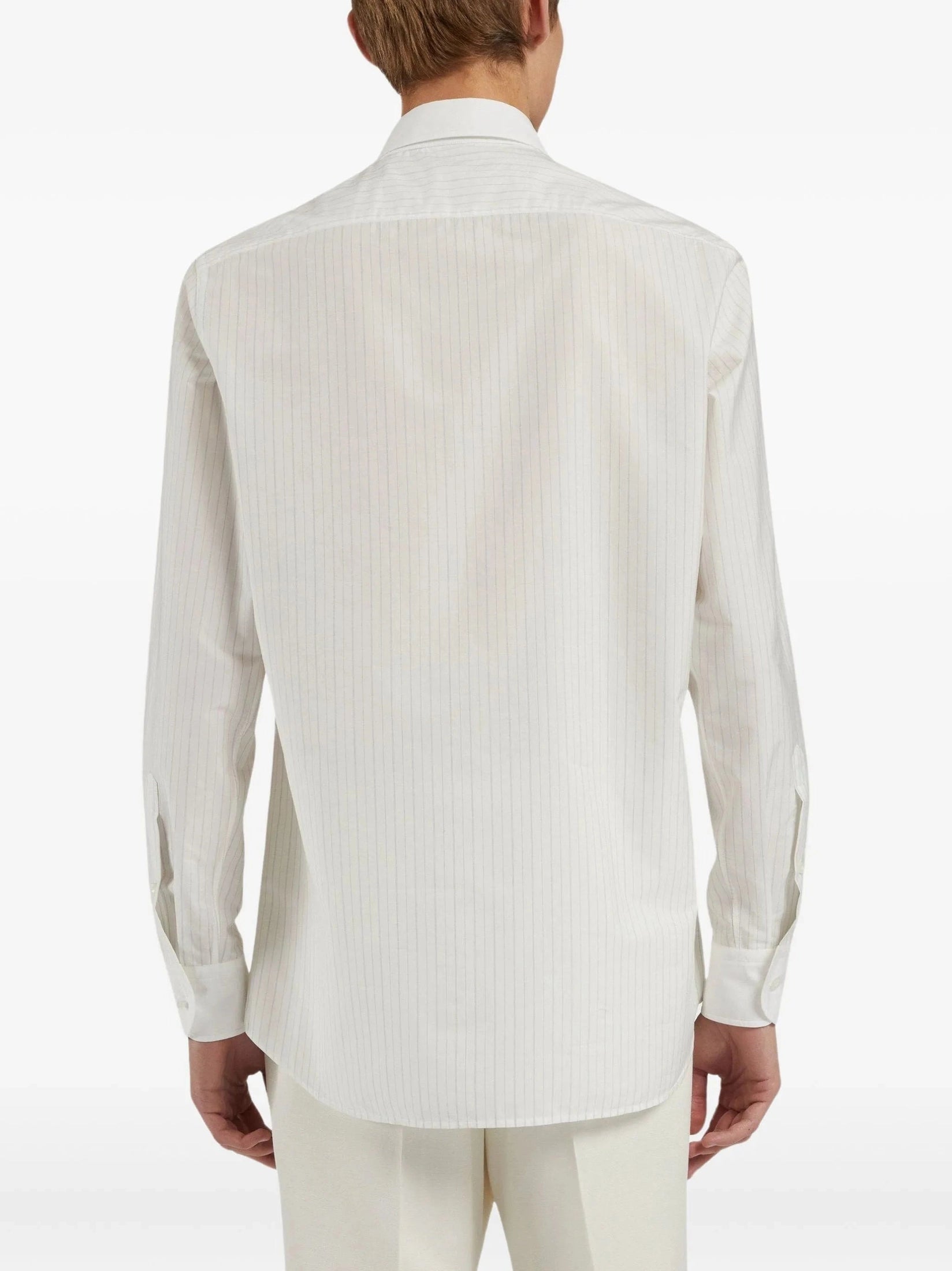 Striped button-up shirt