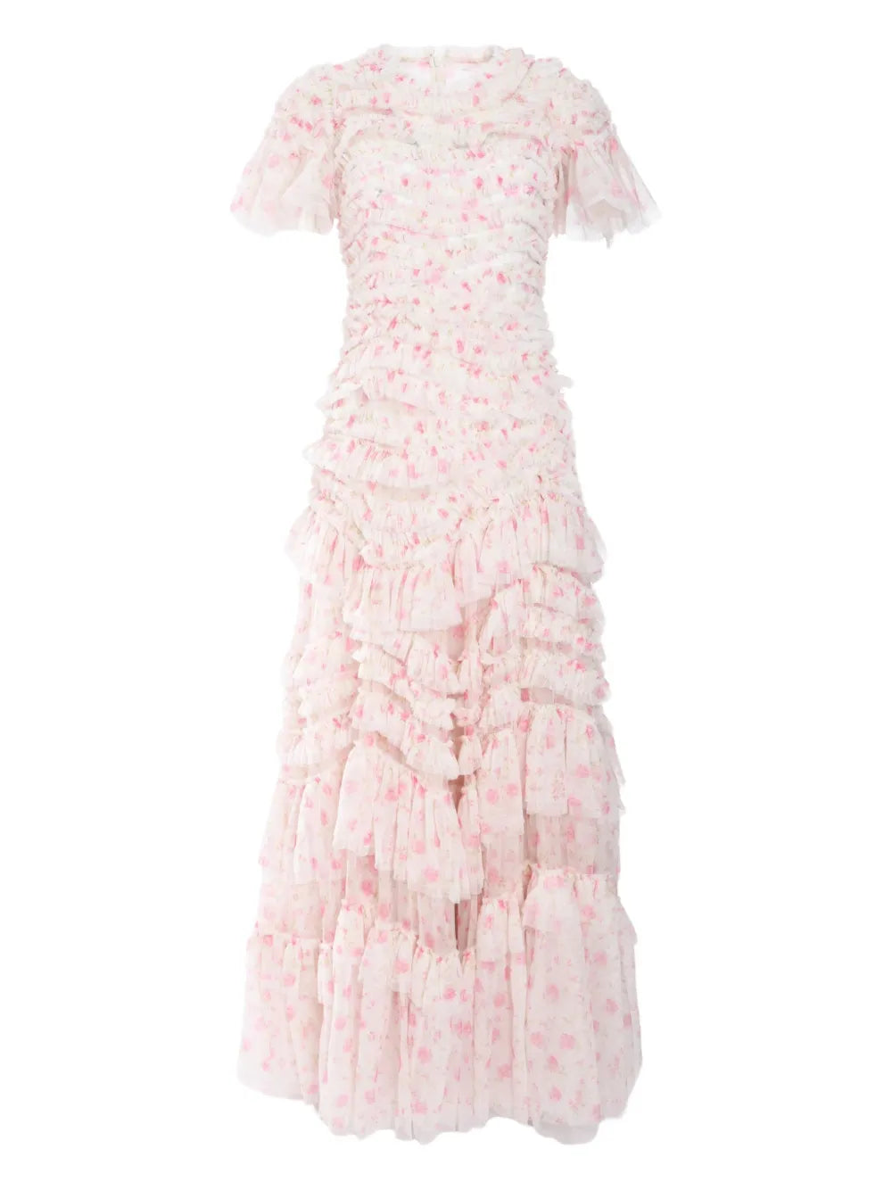 ROSE DITSY RUFFLE SHORT SLEEVE GOWN