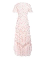 ROSE DITSY RUFFLE SHORT SLEEVE GOWN