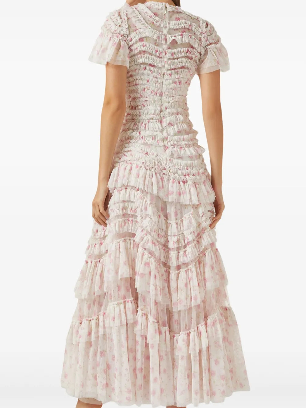 ROSE DITSY RUFFLE SHORT SLEEVE GOWN