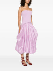 IZZY STRAPLESS TAFFETA MIDI DRESS
