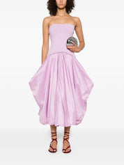 IZZY STRAPLESS TAFFETA MIDI DRESS