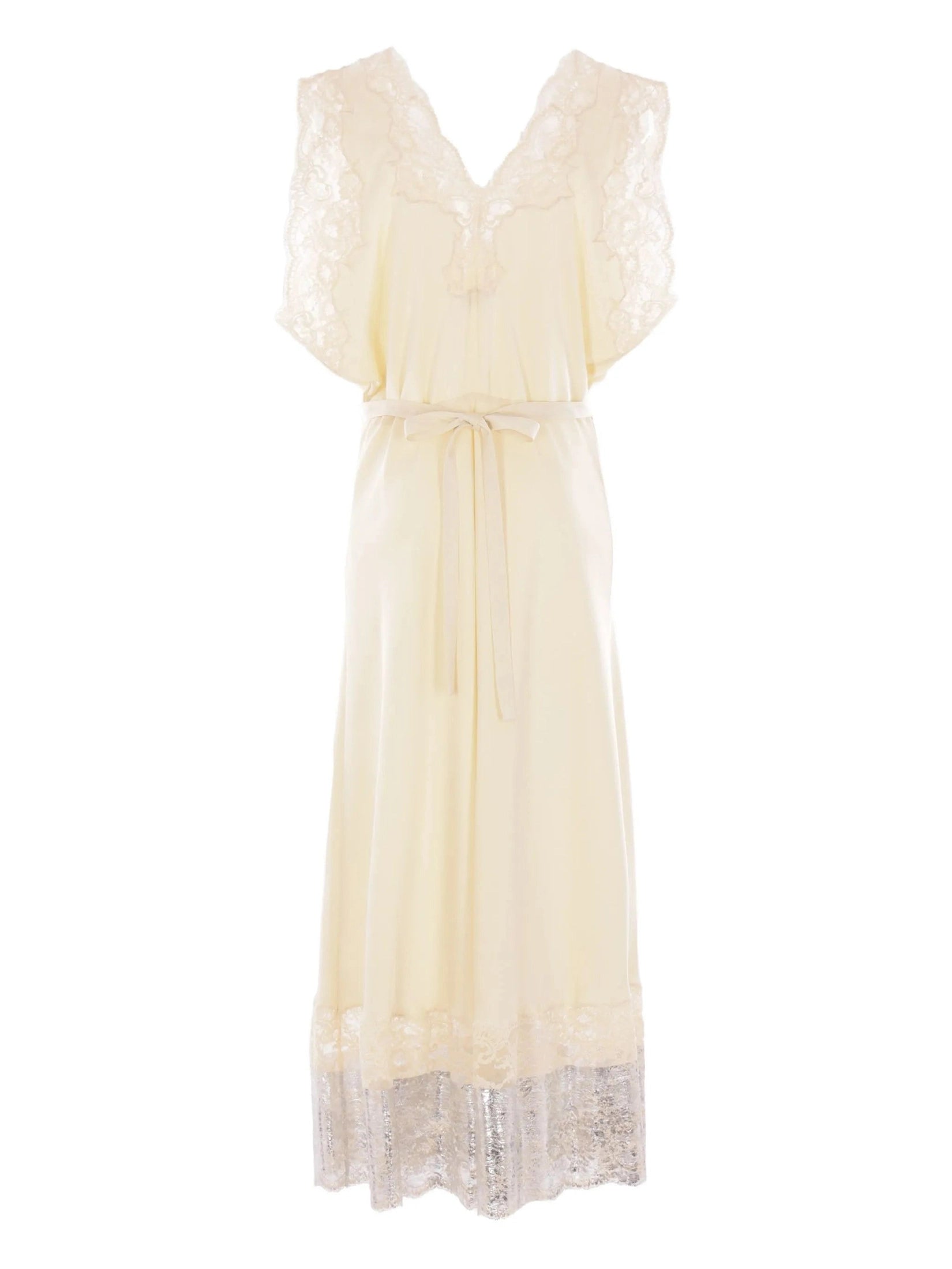 Rabanne lace-trimmed midi dress