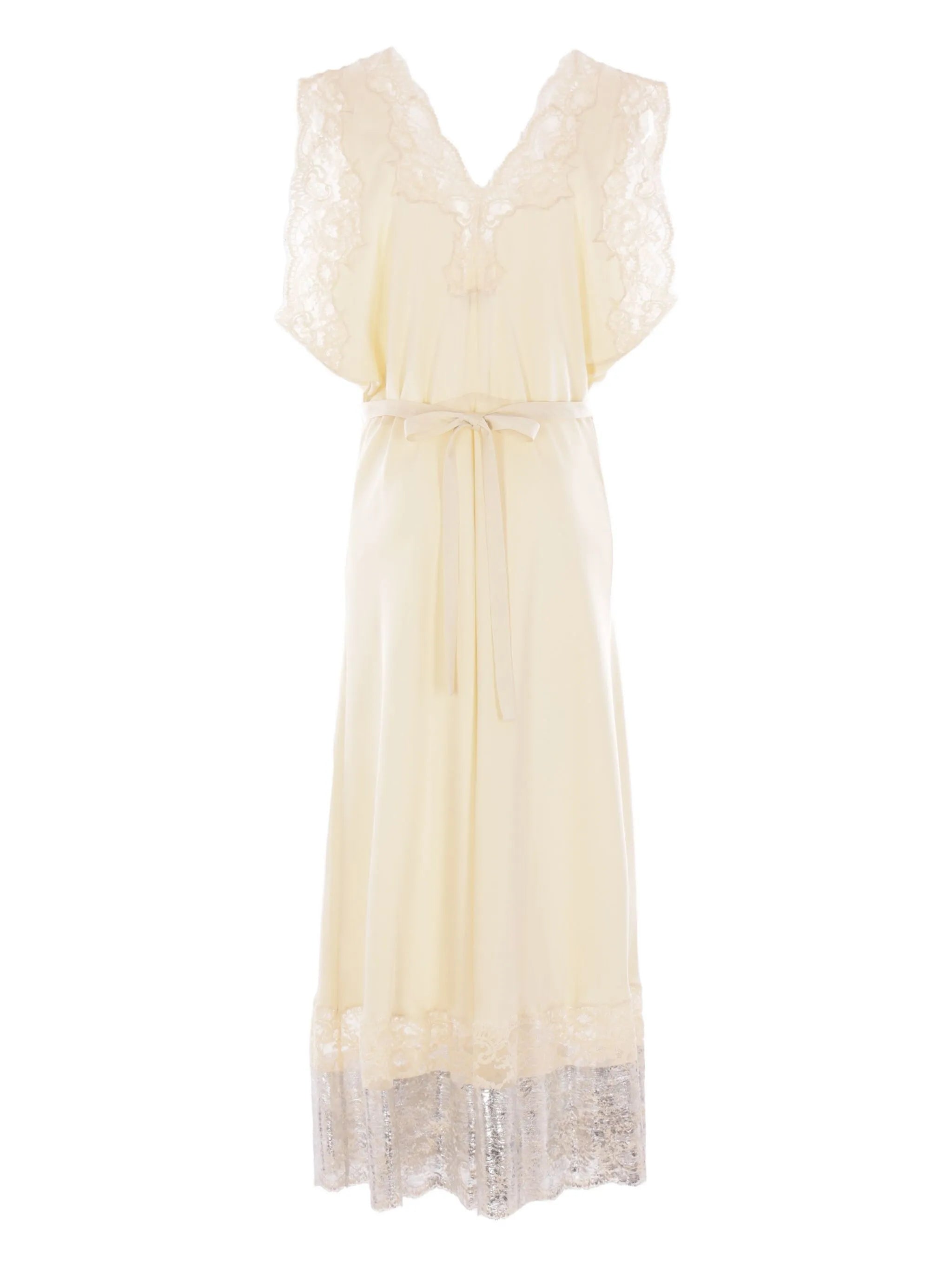 Rabanne lace-trimmed midi dress