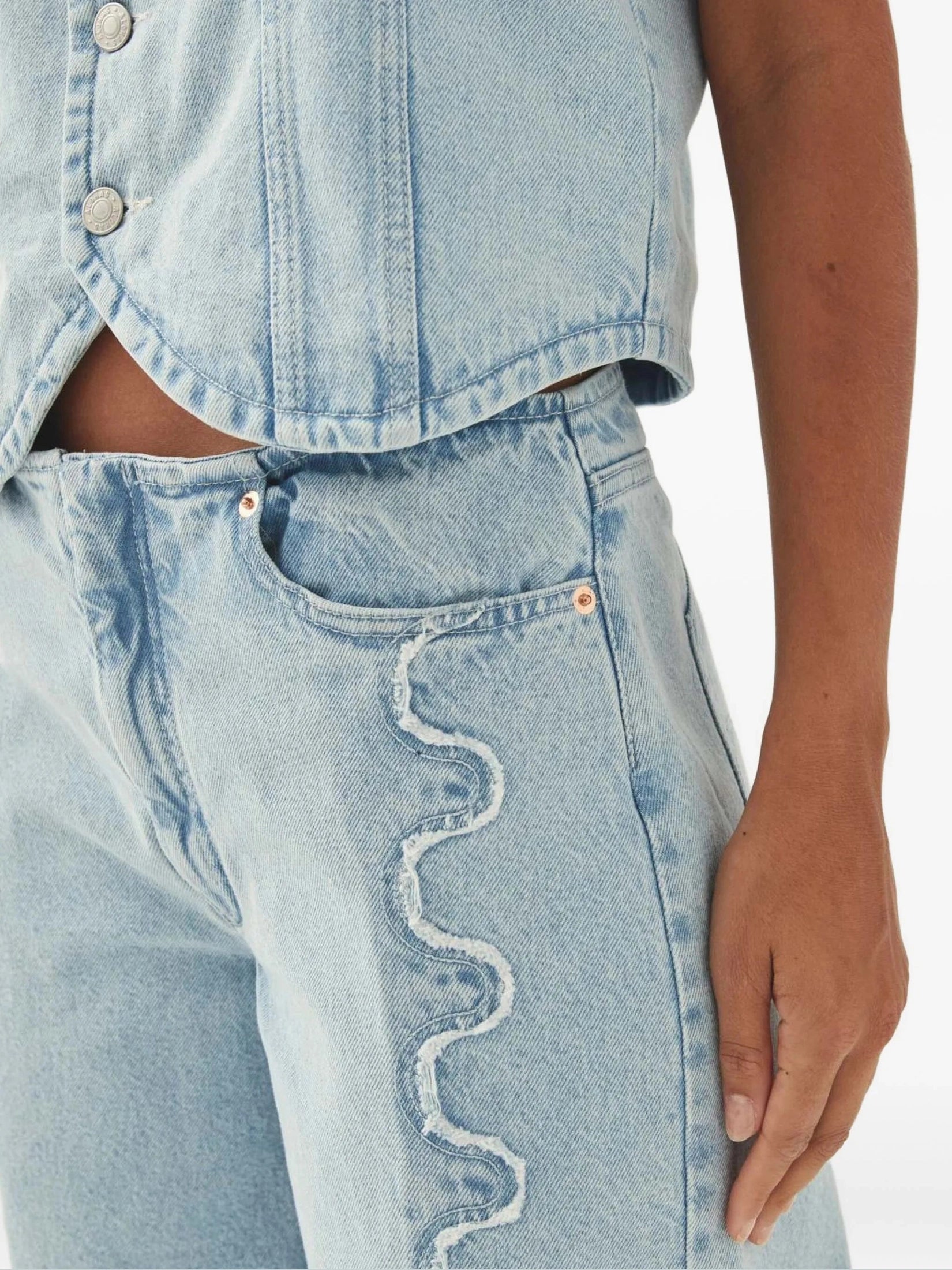 Erica light blue denim shorts