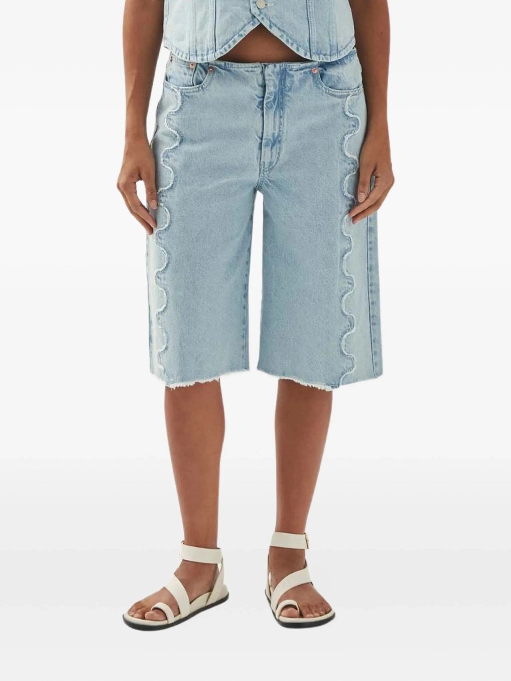 Erica light blue denim shorts