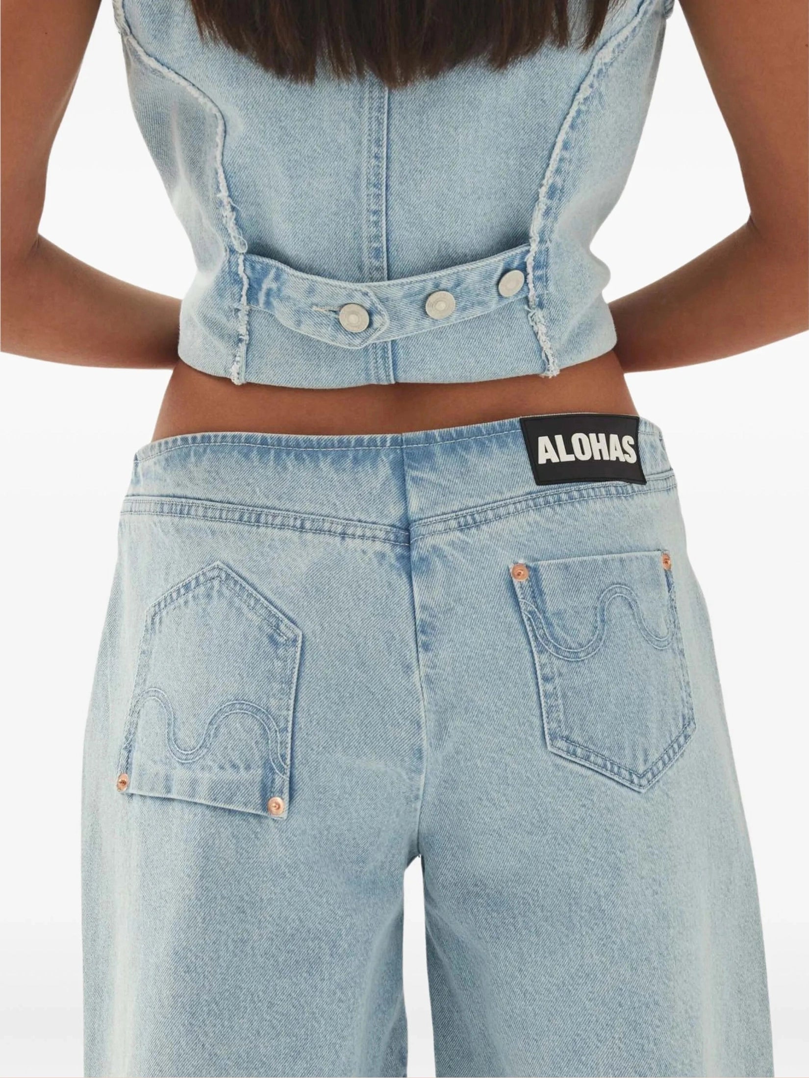 Erica light blue denim shorts