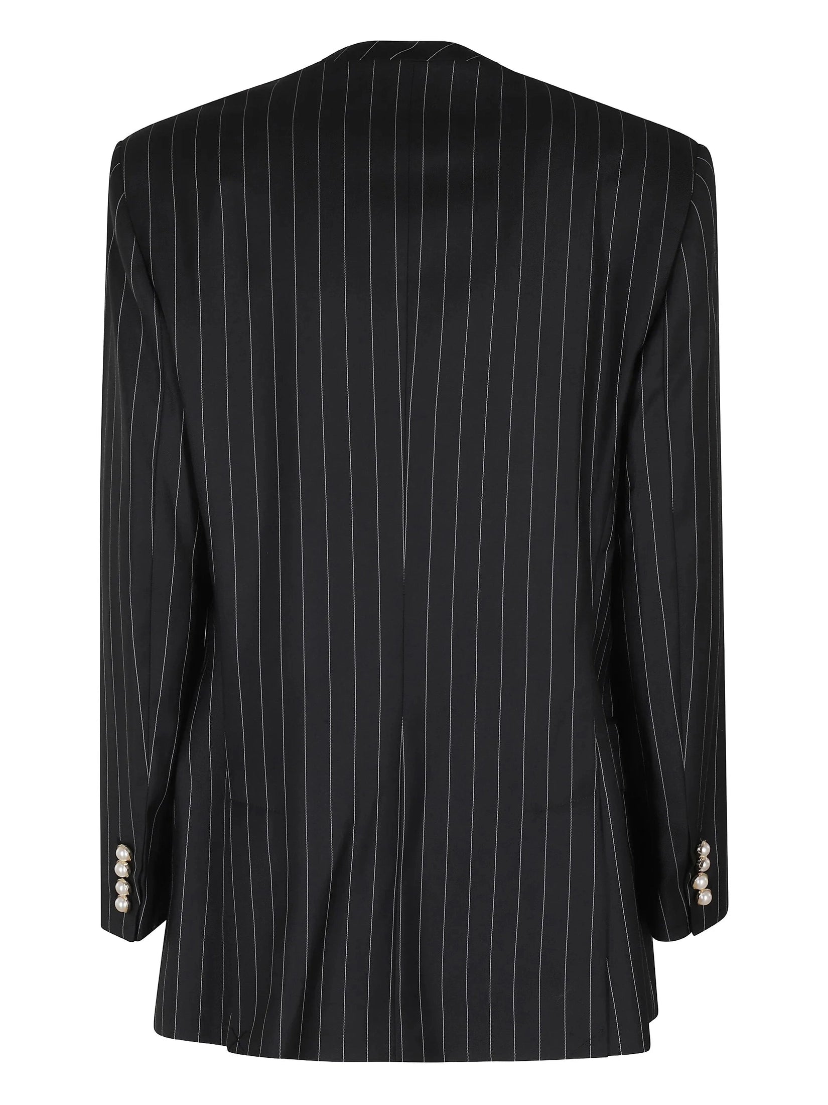 Wool pinstripe oversized blazer