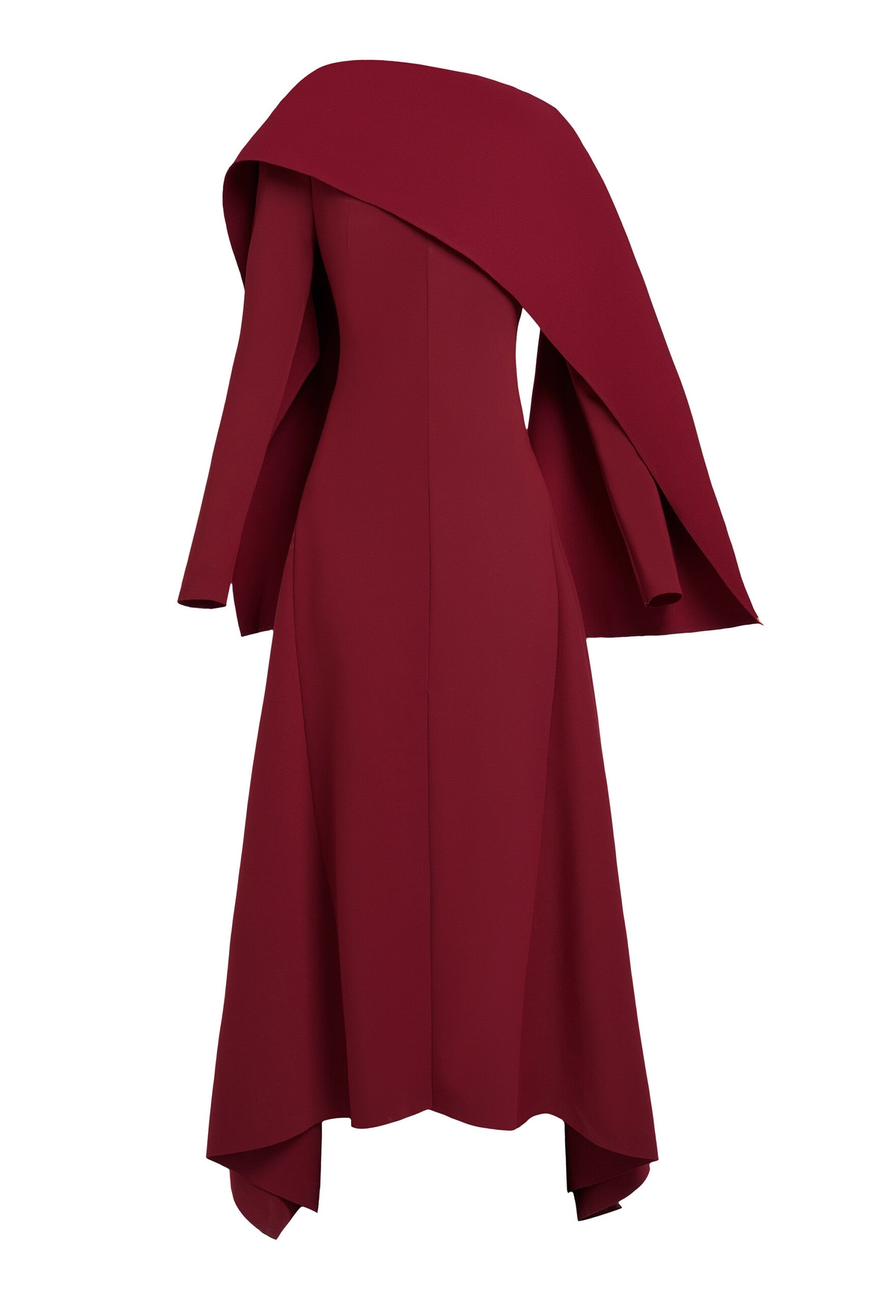 MAXI LONG SLEEVES DRESS WITH CAPE