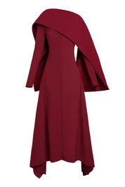 MAXI LONG SLEEVES DRESS WITH CAPE