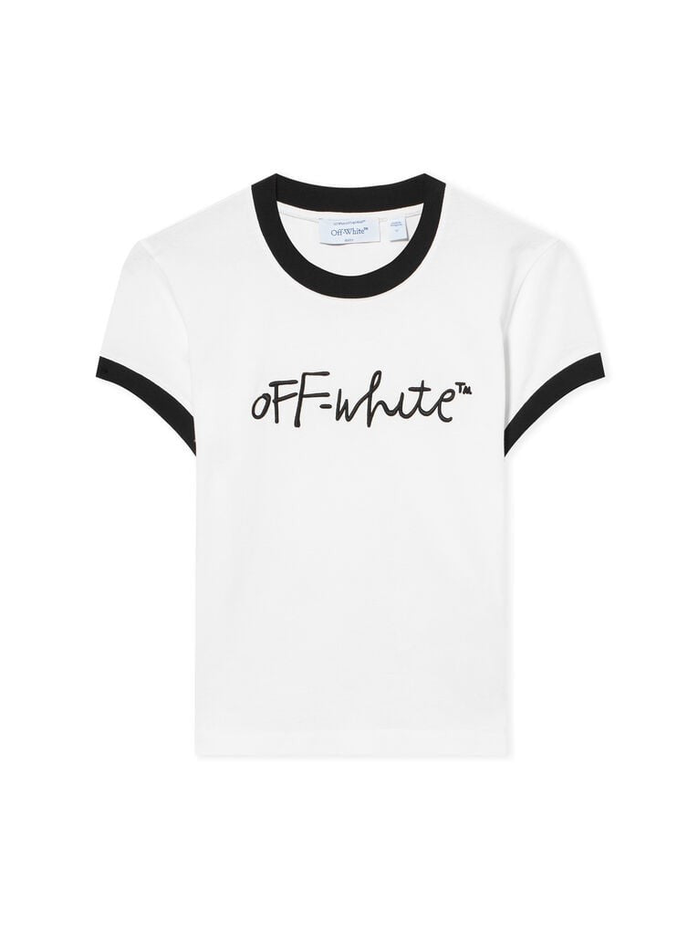 Embroidered Script Fitted T-Shirt