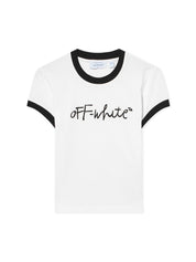 Embroidered Script Fitted T-Shirt