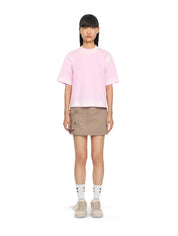 Spray off stamp boxy T-shirt soft pink white