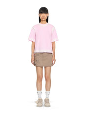 Spray off stamp boxy T-shirt soft pink white