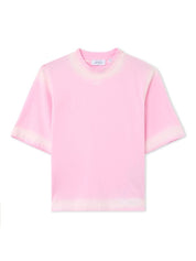 Spray off stamp boxy T-shirt soft pink white