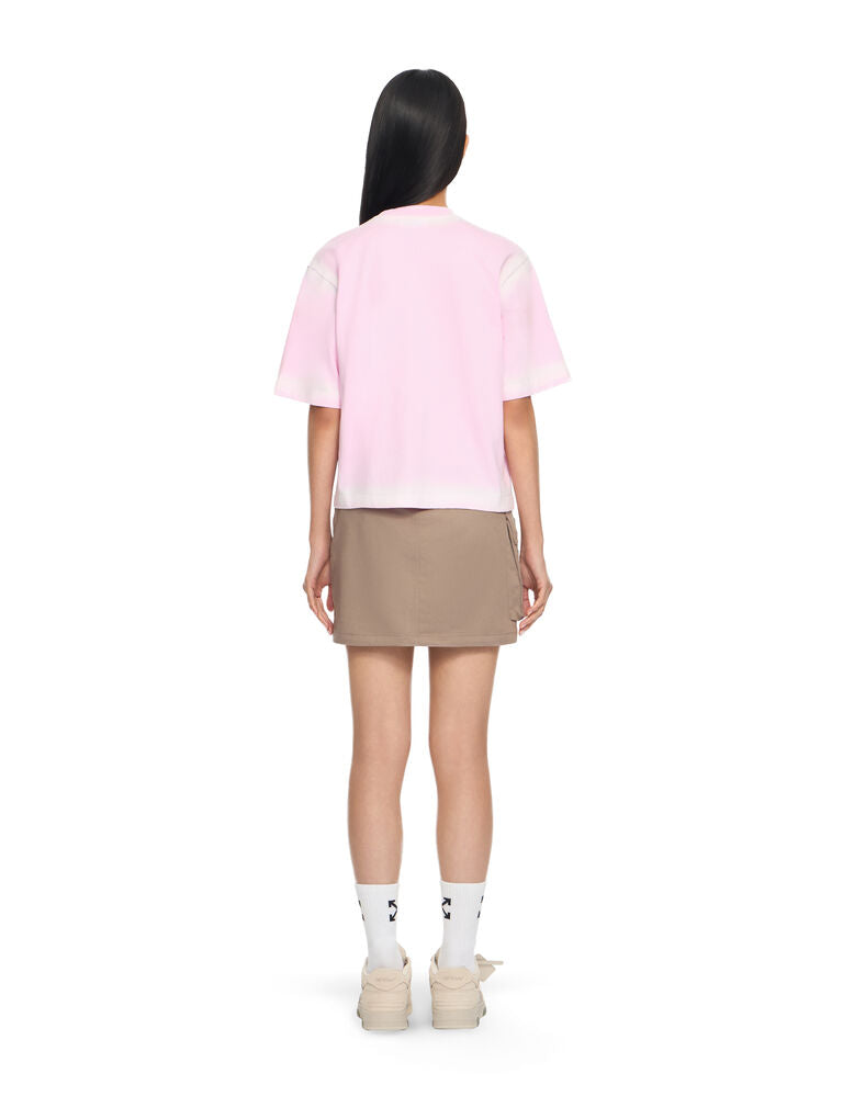 Spray off stamp boxy T-shirt soft pink white