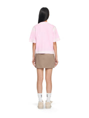 Spray off stamp boxy T-shirt soft pink white
