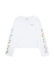 Diagonal Glowing Flower Long-Sleeved T-shirt