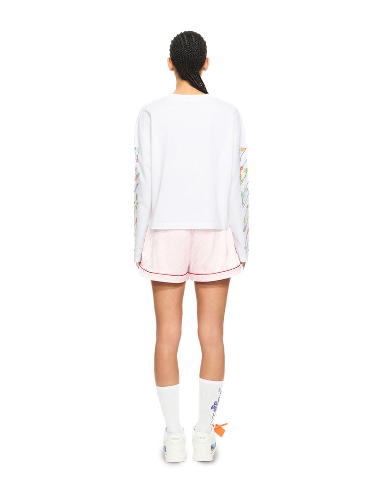 Diagonal Glowing Flower Long-Sleeved T-shirt
