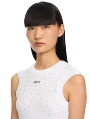 OW X Swarovski Ribbed Kat Top