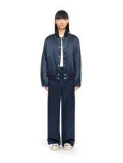 Satin wide pants night sky haute red