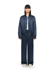 Satin wide pants night sky haute red