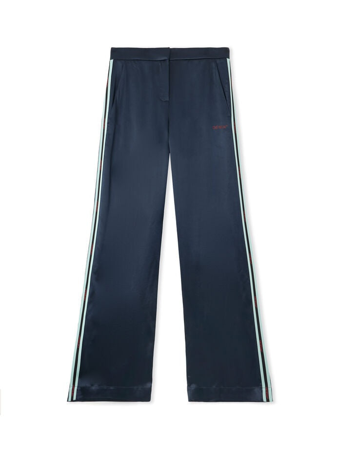 Satin wide pants night sky haute red
