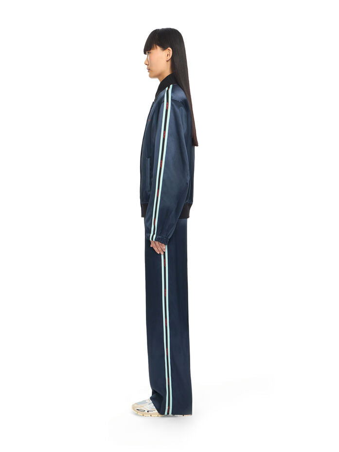 Satin wide pants night sky haute red